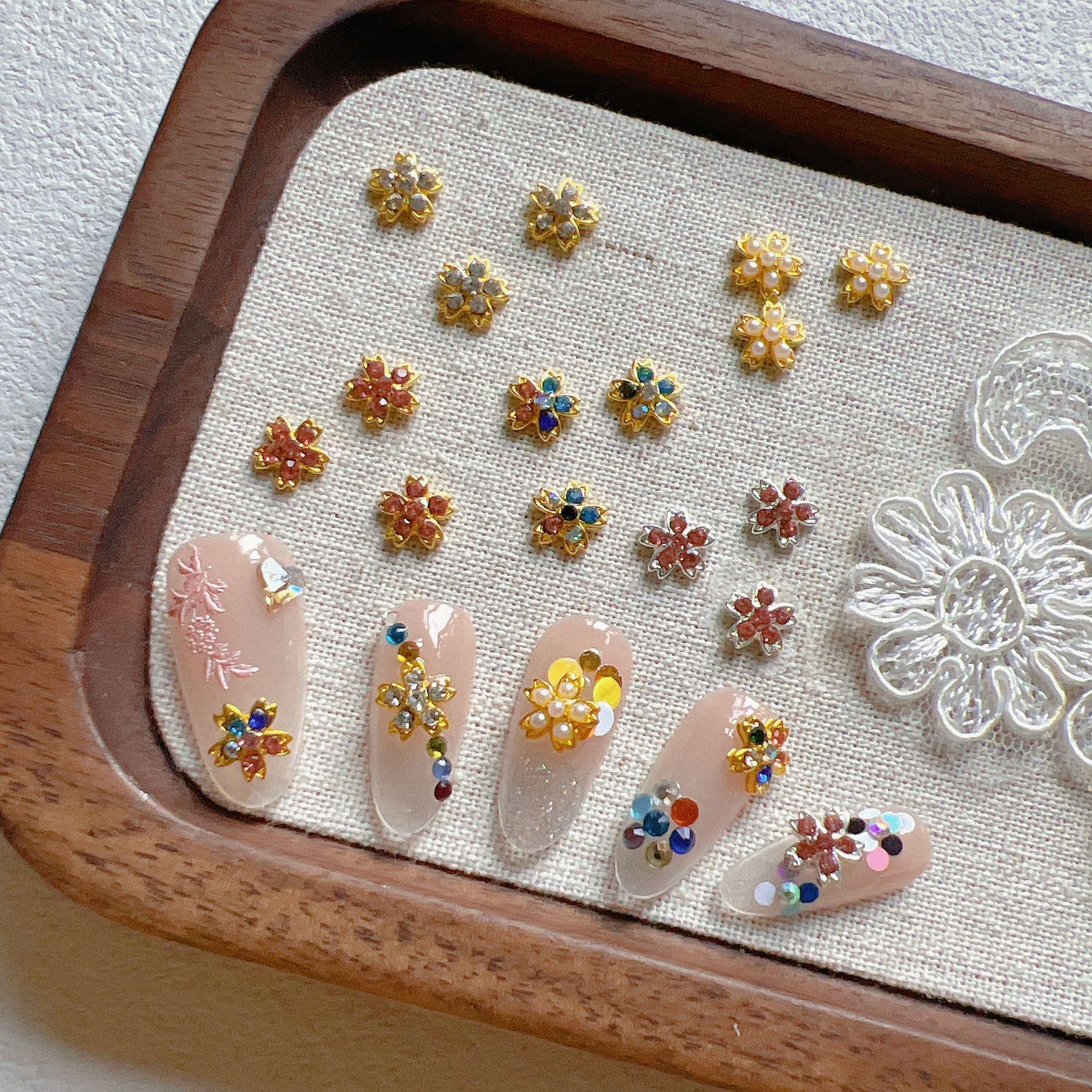 Cherry Blossom Nail Art Metal Accessories Pack of 10