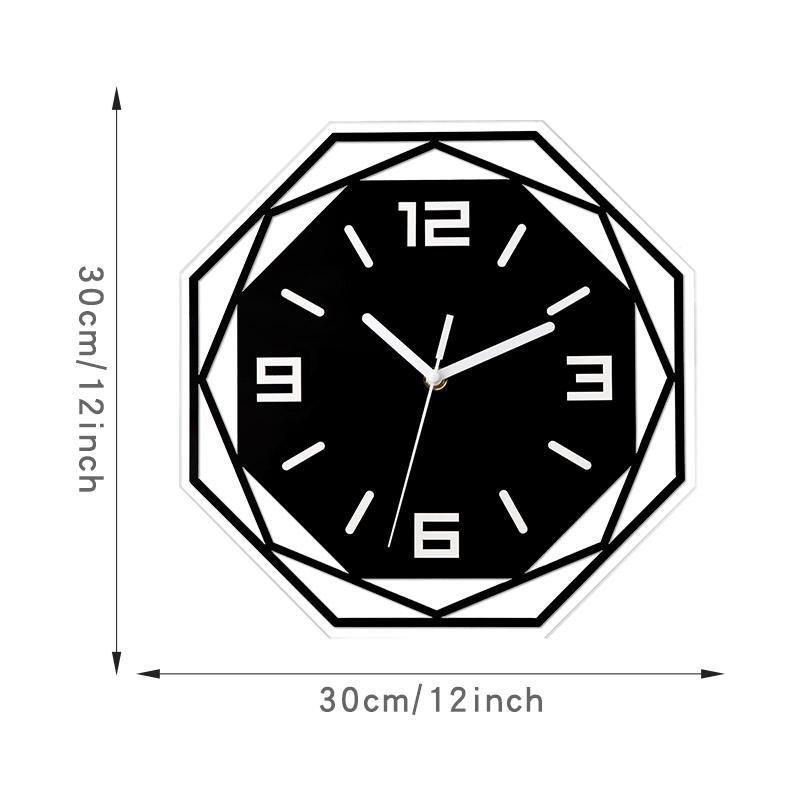 

Modern minimalist decorative wall clock silent acrylic material minimalist personality atmospheric art quartz clock 12 inch чорний