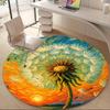 1PC Dandelion Painting Office Round Area Rug, Indoor Mat Suitable ForOffice, Under Office Chairs Bedroom Living Room Home Decor, Room Deco G051