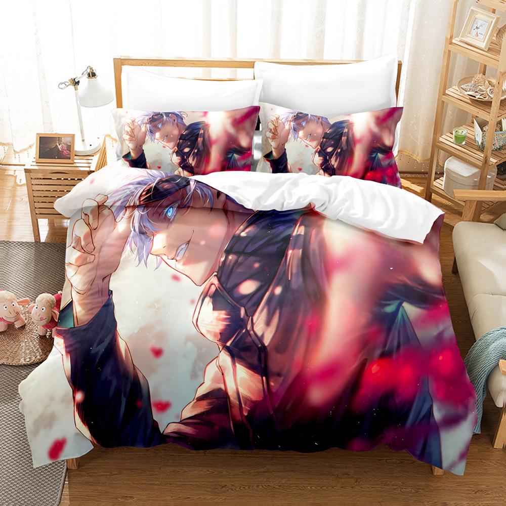 Three-Piece 3D Digital Printing Quilt Cover Pillowcase Bedding