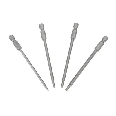 Punte per cacciavite in acciaio legato Argento 4 pezzi Codolo esagonale da 1/4 Testa magnetica