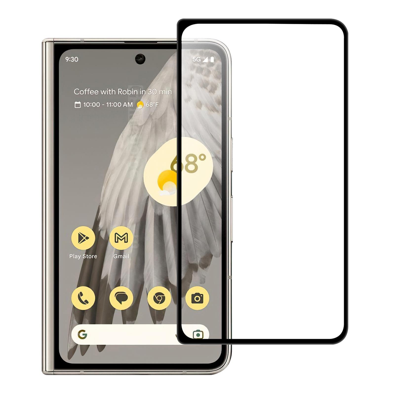

Захисне скло AGC для Google Pixel Fold ,Повністю клейове, Чорна рамка, Повне покриття екрану телефону As Shown A