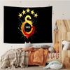 Sports Fan Tapestry Retro Club Flag Wall Art Vintage Red Yellow Design for Living Room Game Room Home Decor