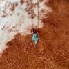 Unique Minimalist Style Turquoise Lightning Pendant Necklace Creative Jewelry Accessory Perfect Gift for Women