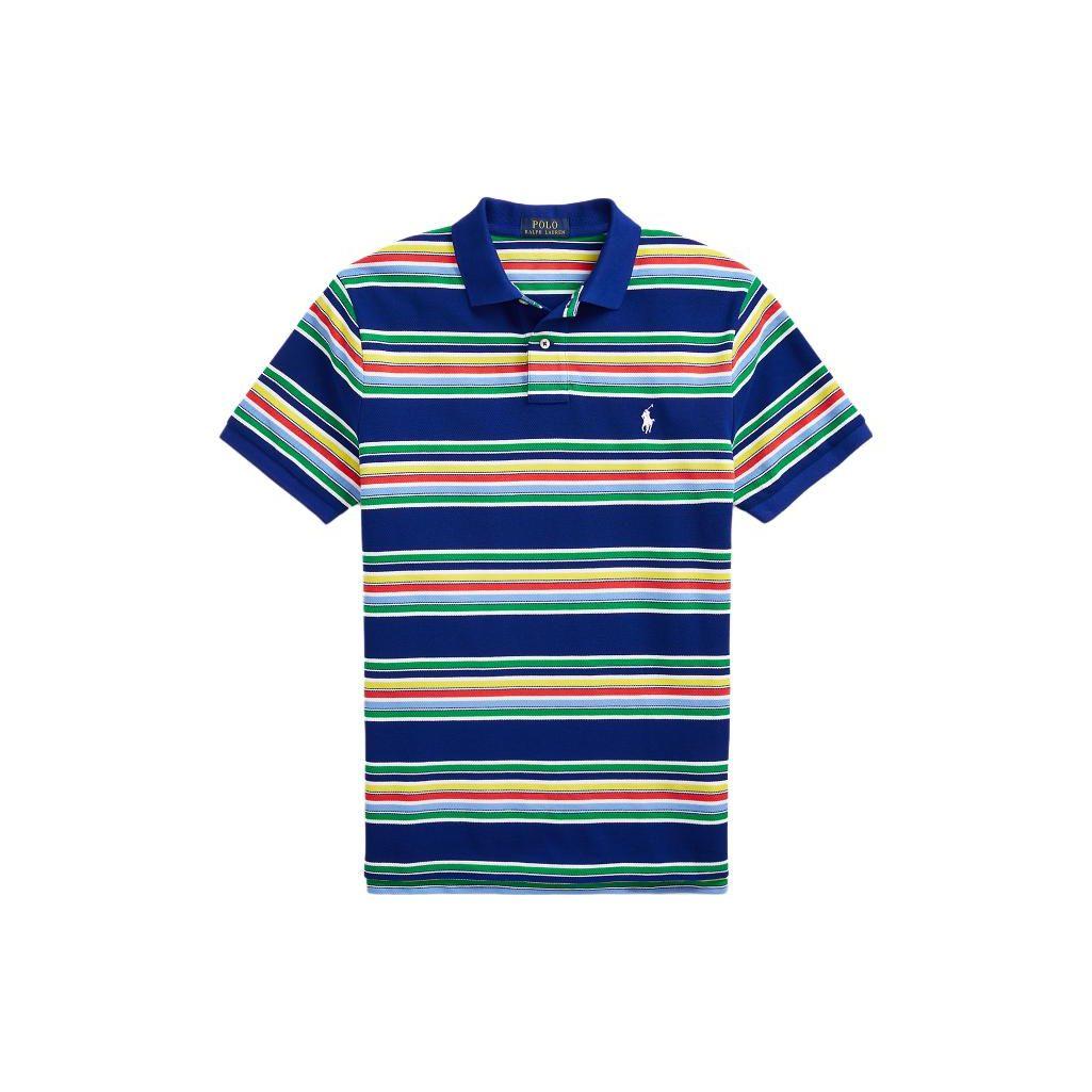 

Polo Ralph Lauren Поло мужское приталенного кроя, хлопковое, в полоску, с коротким рукавом, топы, разноцветное MNPOKNI1N822162-400 M