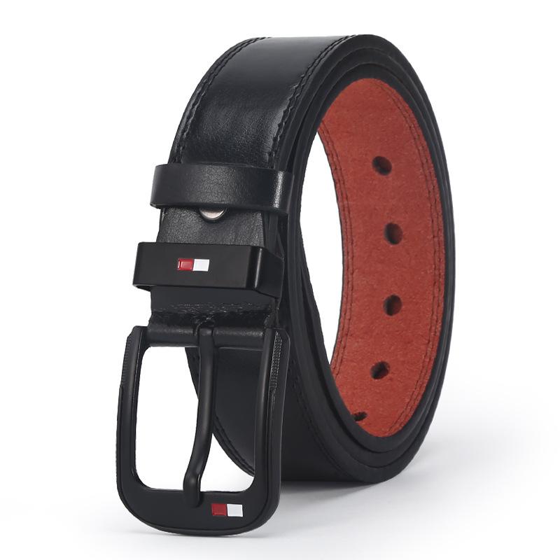 Belt Men'S Oil Drop Pin Buckle Microfiber Belt Business Belt Stall