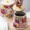Color Oil Painting Storage Jar Creative Home Kitchen Storage Jar High End Circular Living Room Table Decoration Exquisite Gifts