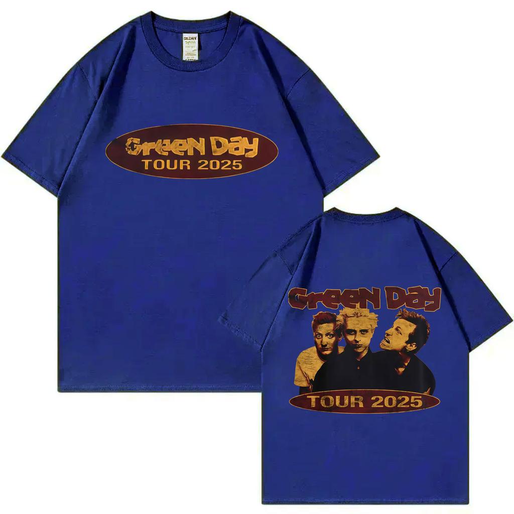Rock Band Green Day Tour 2025 Graphic T Shirts Fashion Vintage Short Sleeve Tshirt Men Women Casual Cotton Tshirts Streetwear
