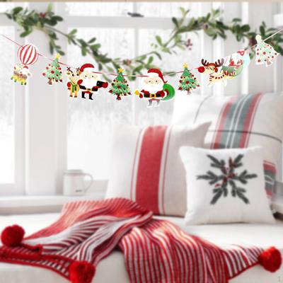 Christmas Banner Decor Creative Centerpiece Bunting Door Hanging Flags for