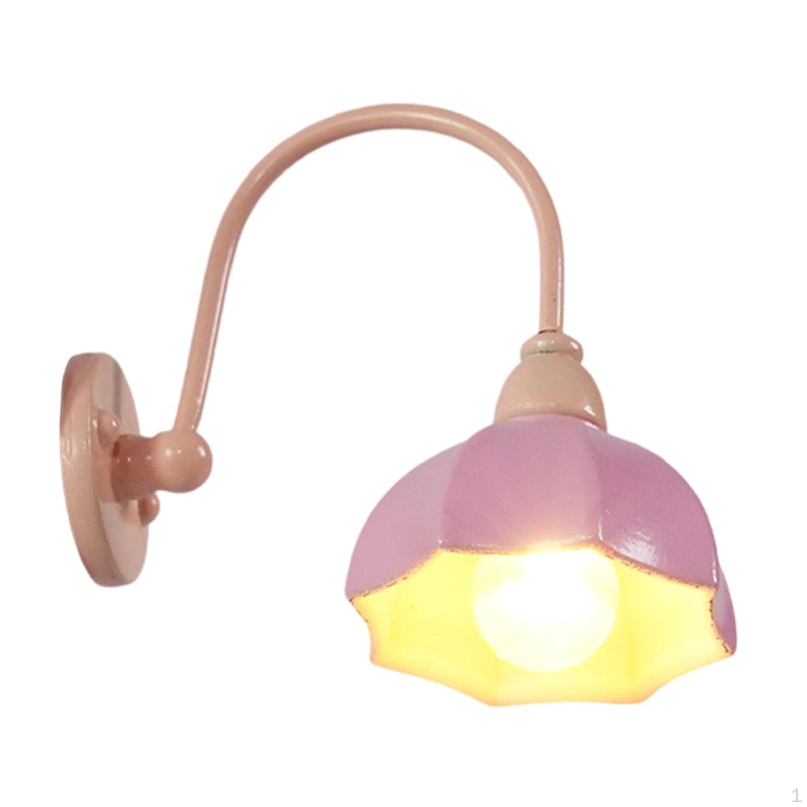 

1/12 Кукольный домик Миниатюрные настенные бра Аксессуары Сцена из жизни Мини-игрушка Орнамент Декоративный розовый