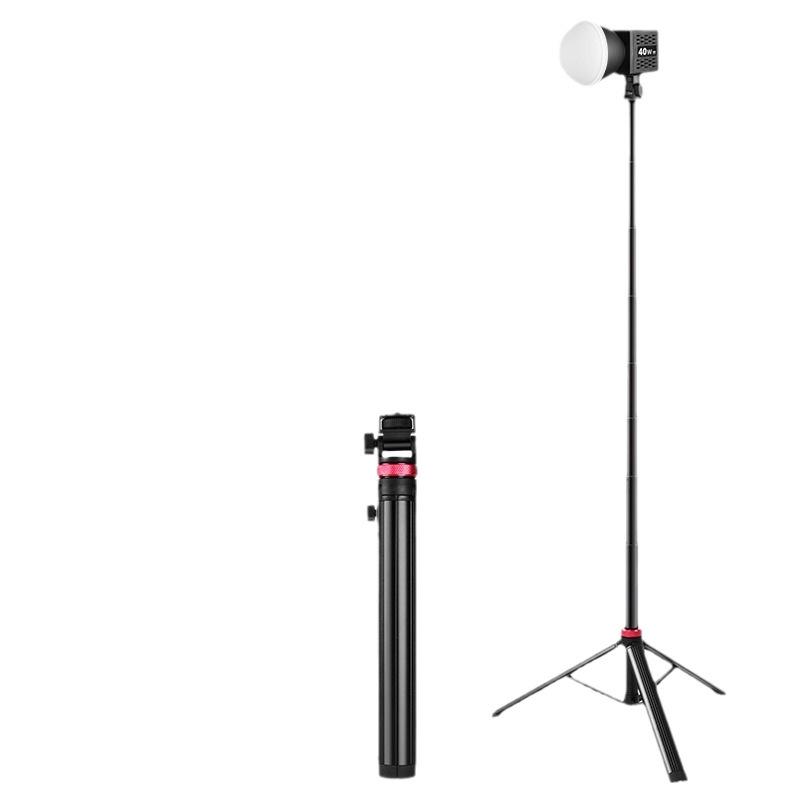 Outdoor 2m Floor Stand Tripod with Four-Stage Height, Reinforced Support, Phone Clip, and Telescopic Four-Section Portability