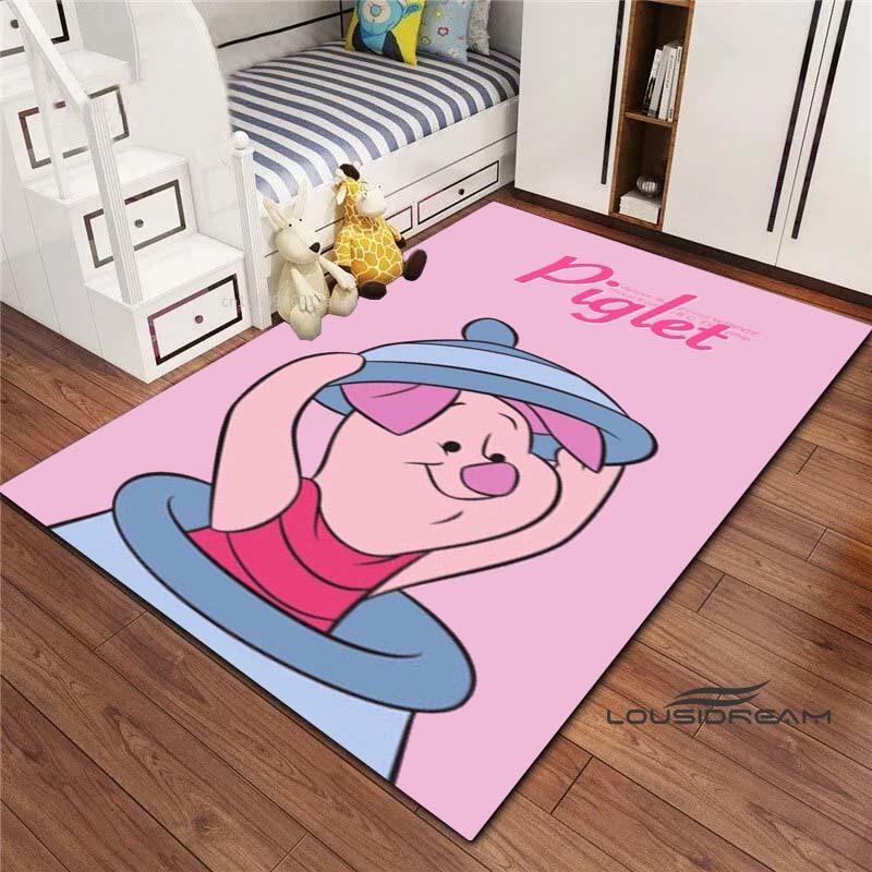 3D printed cartoon (piglet) pattern rugs, suitable for living room, bedroom, children's room, sofas, doormats, non-slip floor