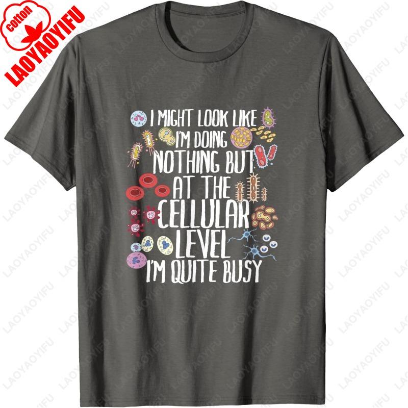 Unisexe Femme Drôle Haute Qualité Coton Vêtements Biologie Microbiologie Enseignant Cellulaire Botanique Molécule T-shirt Lettres Tendance Hauts Cool