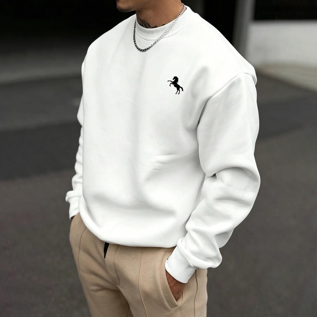 Felpa casual girocollo, stile unisex, un pullover versatile perfetto per l'uso quotidiano, il relax a casa, lo shopping e l'allenamento