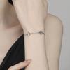 S925 Silver Crushed Ice Lucky Four-Leaf Clover Flower Bracelet Women's Fashion Ins Elegant Jewelry Niche Design Sensation