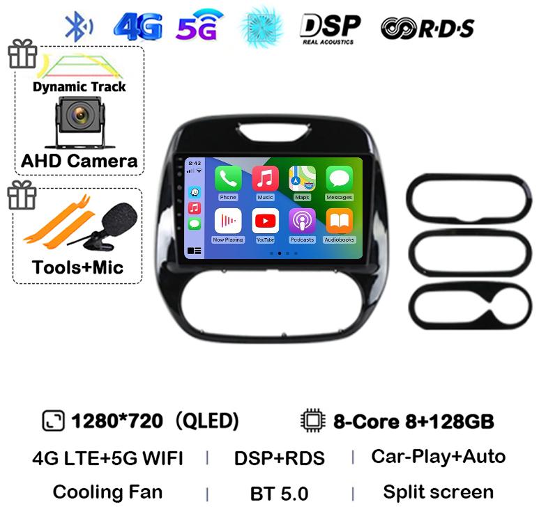 Android 14 Carplay Auto Für Renault Captur CLIO Samsung QM3 2011-2018 Autoradio Stereo GPS Multimedia Videoplayer 360 Kamera 4G