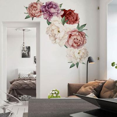 Home Peony Pattern Wall Sticker Decoration for Living Room Bedroom