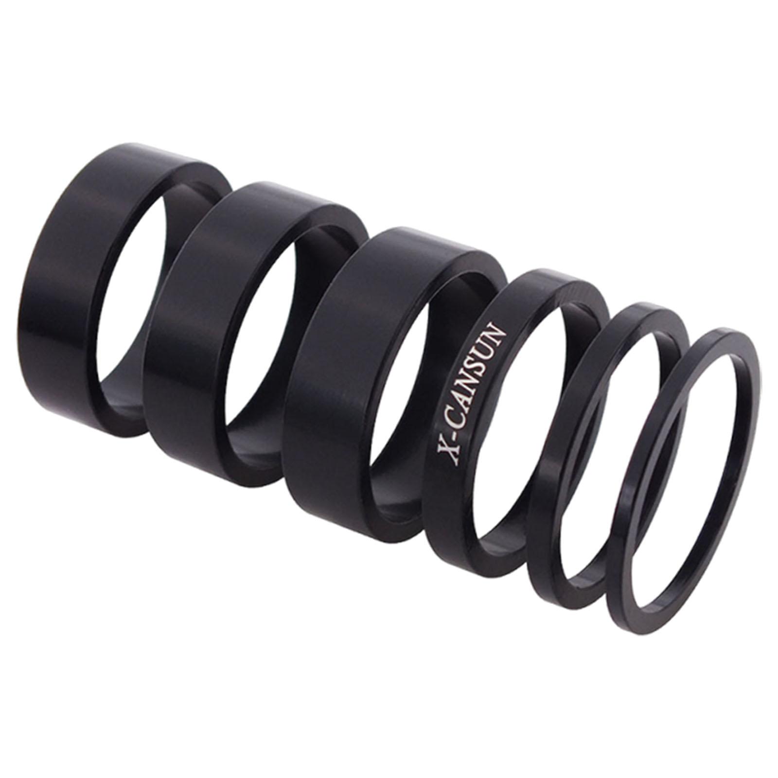 

6x Headset Spacer Cycling Accessories Replace Practical Front Fork Gaskets Easy чёрный