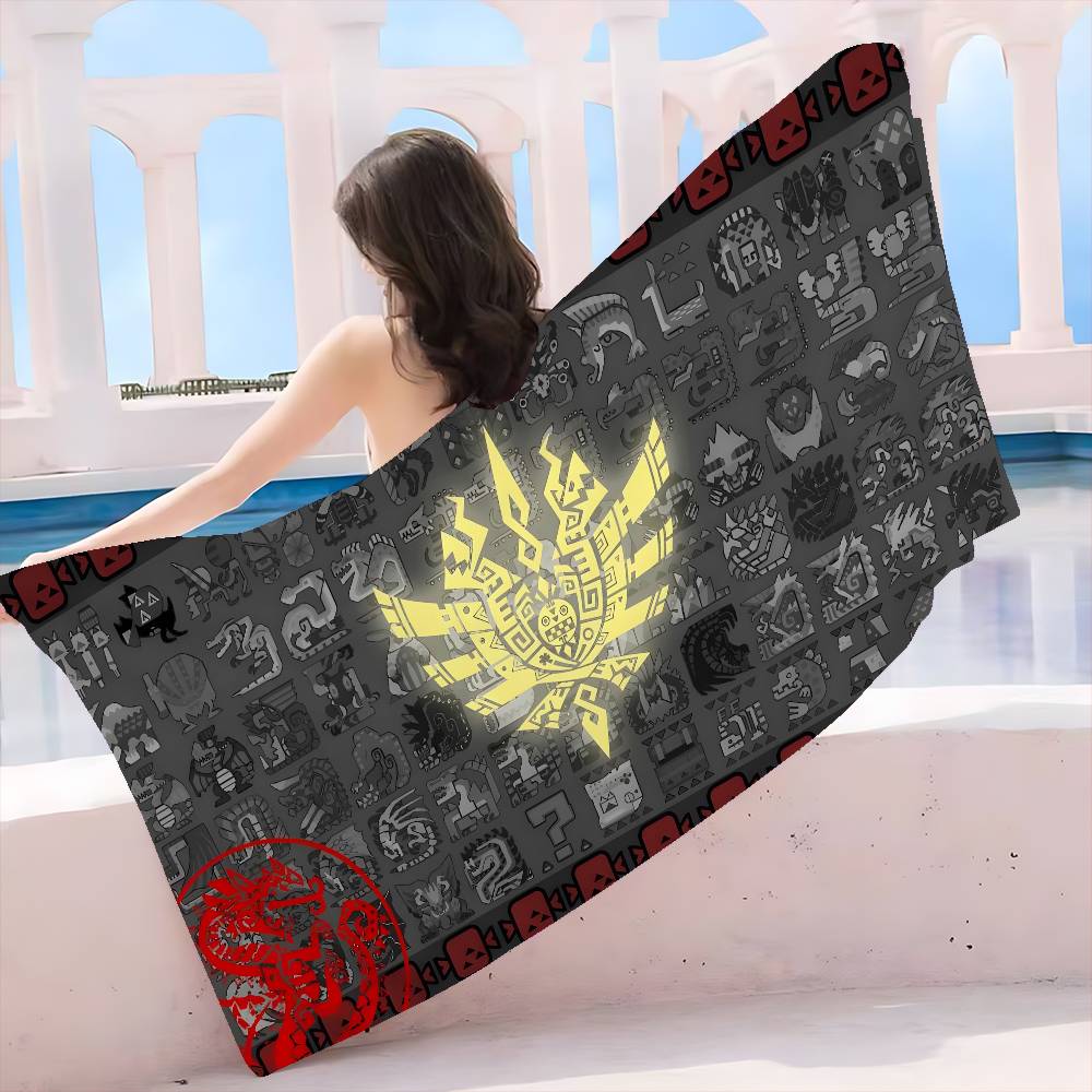 Monster Hunter Fashion Microfiber Beach Towel Absorbent Quick dry Soft Yoga Swimming Resort Mountain Climbing Towel