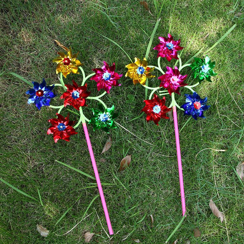 Children's Smiley Face Sunflower Pinwheel with Cartoon Design