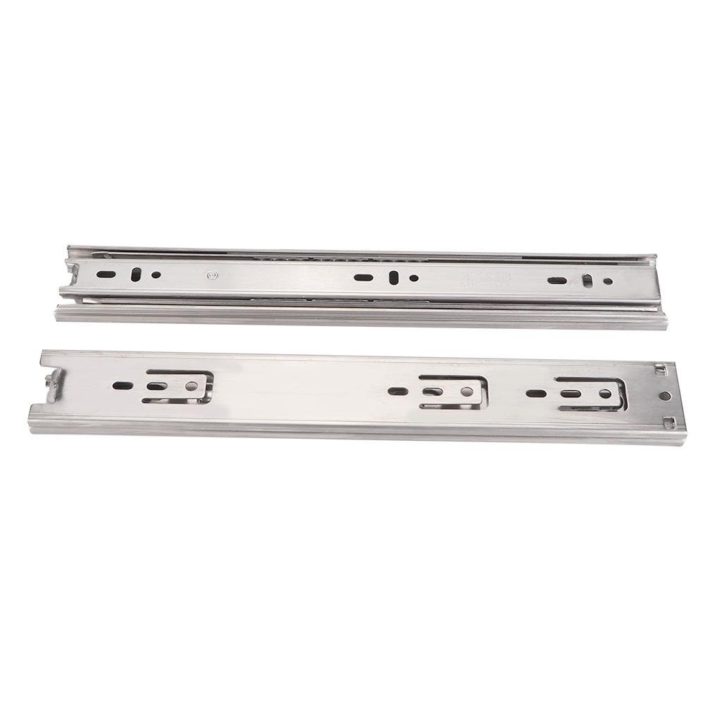 12 -18 Stainless Steel Drawer Slide Rail 3 Section Glide Device Furniture(12 undamped)