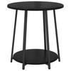 Side Table Set with Shelf 2 Pcs Black Oak Effect