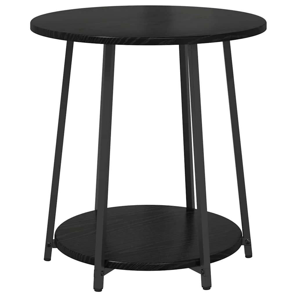 Side Table Set with Shelf 2 Pcs Black Oak Effect