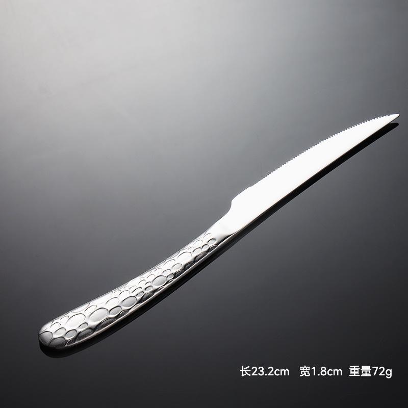 Nerezová ocel 410 vzor kapek vody nůž, vidlička a lžíce hotelový západní příbor steakový nůž a vidlička sada reliéf