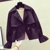 Casaco Trench Curto Coreano Feminino Novo Casaco de Outono Cintura Solta Fino Pequeno Popular Primavera e Outono