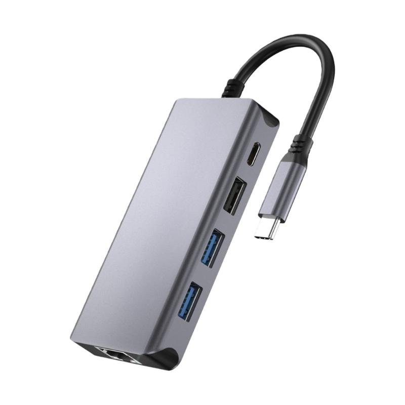 Fast Speed USB C Docking Station with HDTV 8K Support USB3.0 Port Gigabit Ethernet PD100W Fast Charging Card Reader 1