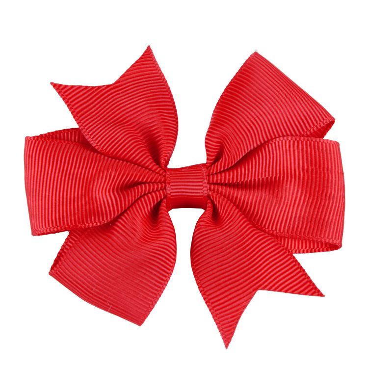 8x8cm 1PC Solid Color Grosgrain Ribbon Bows Clips Hairpin Girl's Hair Bowties Boutique Hair Clip Headwear Kids Hair Accessories