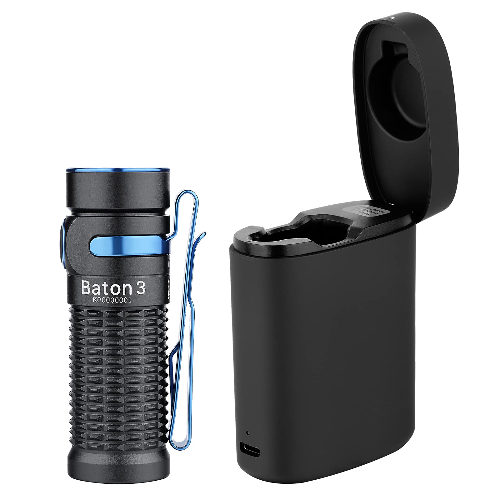

OLIGHT Baton 3 Kit Flashlight LED Flashlight Powerful 1200 Lumens Handy Light with Charging Case 20 Days Lasting High Brightness Rechargeable IPX8