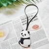 Cat Panda Handmade Leather Pendant Keyrings Cute Car Backpack Keychain For Animal Lovers Bag Accessories Charm Jewelry Gift
