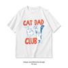 Cat Dad Club Funny Cat Lover Pet Parent TShirt Woman Man Casual Cotton Graphic T Shirts Streetwear Classic Oneck Shirt