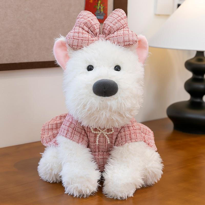 Cute Scribbled West Highland Puppy Doll Doll Plush Toy Ornament Small Fragrant Wind Dog Doll Girl Gift