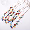 Seaside fashion rainbow beaded long necklace vitality age reduction summer loose versatile women's necklace