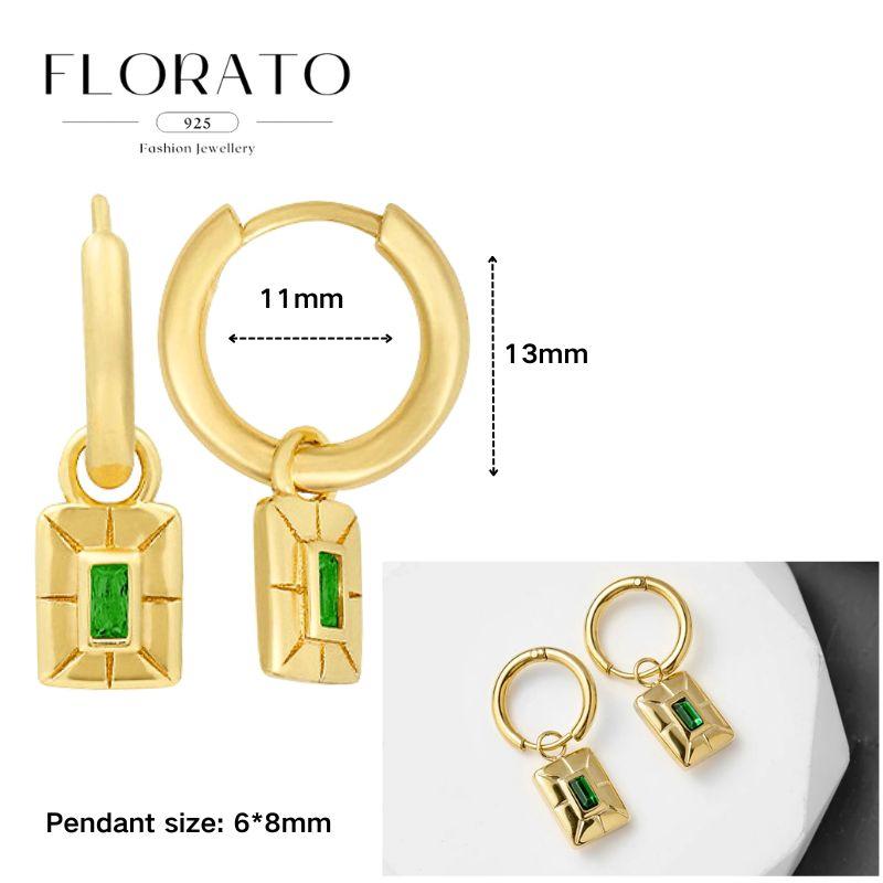 Evil Eye 925 Silver Ear Needle Exquisite Shell Zircon Retro Geometric Pendant Earrings for Women Fashion Party Jewelry