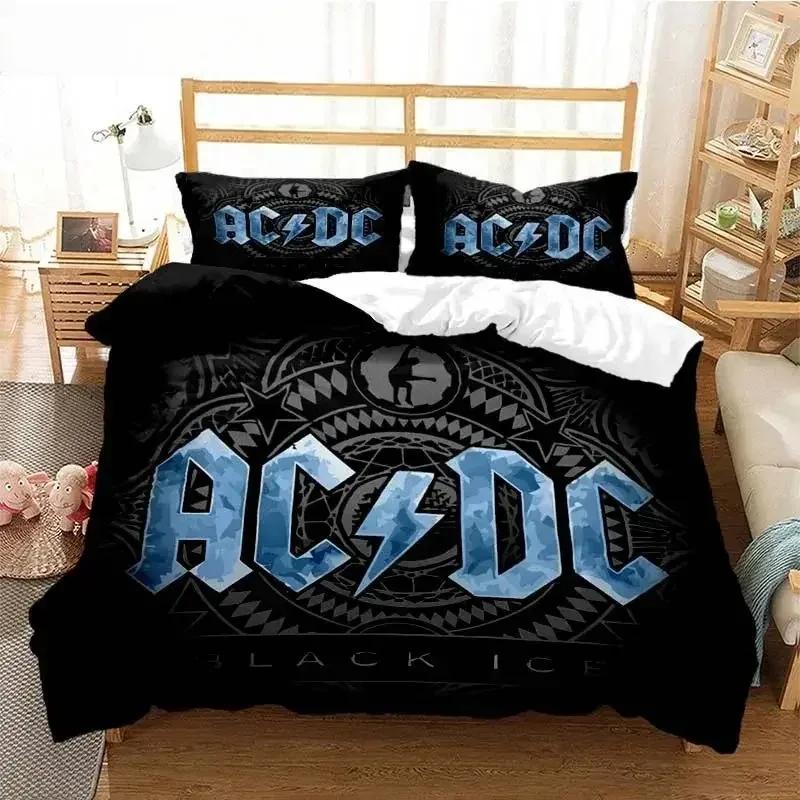 AC/DC Rock Band Bedding Set 3D Print Duvet Cover Set Boys Girls Twin Queen Size Bed Set Kids Adult Fashion Home