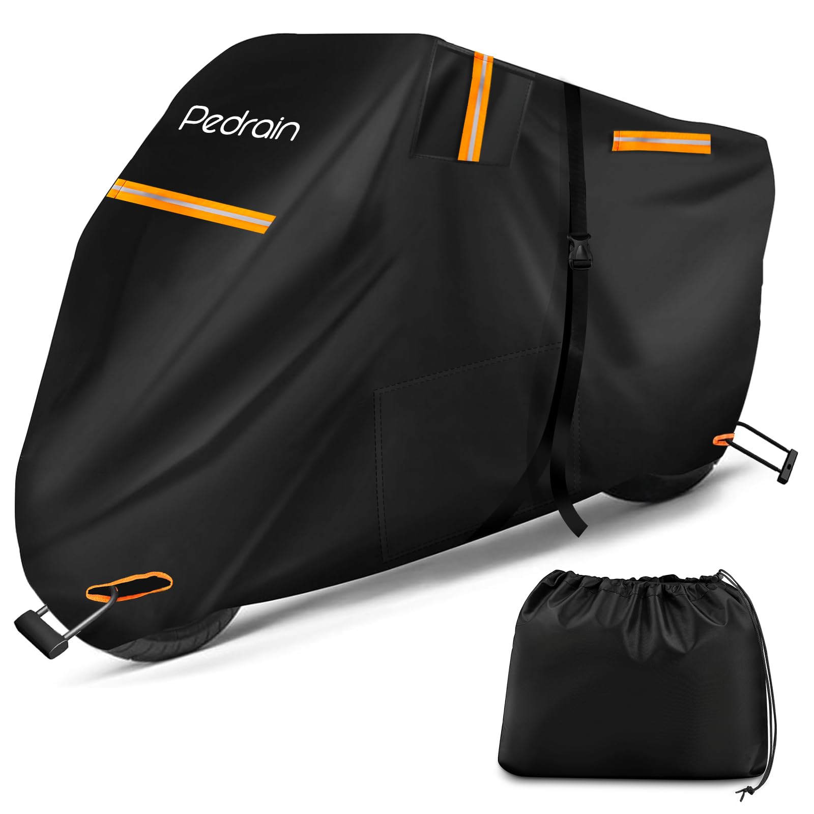 

Чехол для мотоцикла Pedrain Интегрированный Подходит для большого 300D Расширенный Ветрозащитный Блоки УФ Светоотражающий Предупреждение Совместим с передним и задним замком до [2025]