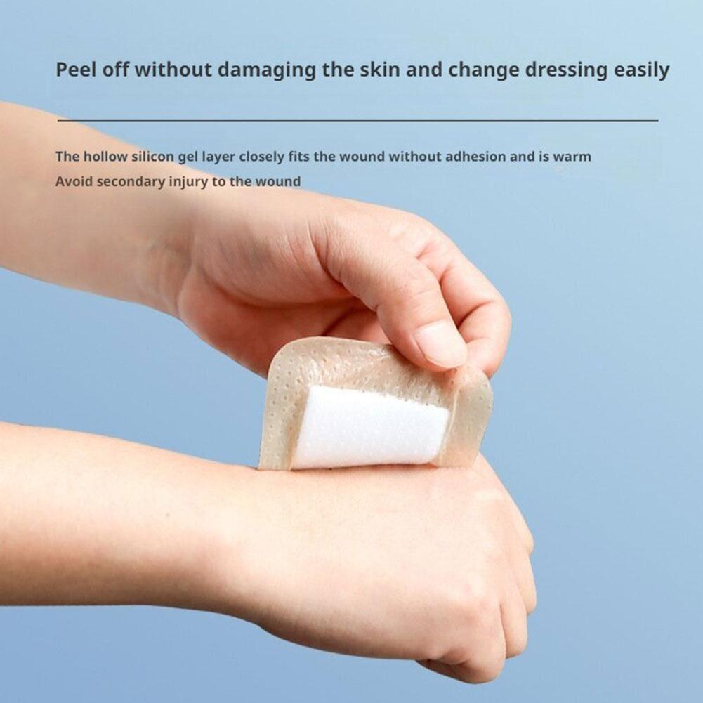 1/3/5 Stück Silikon-Schaumstoff-Wundauflage mit Kleberand Steril Wasserdicht Wundpflaster Verband für Zuhause Reise Erste Hilfe
