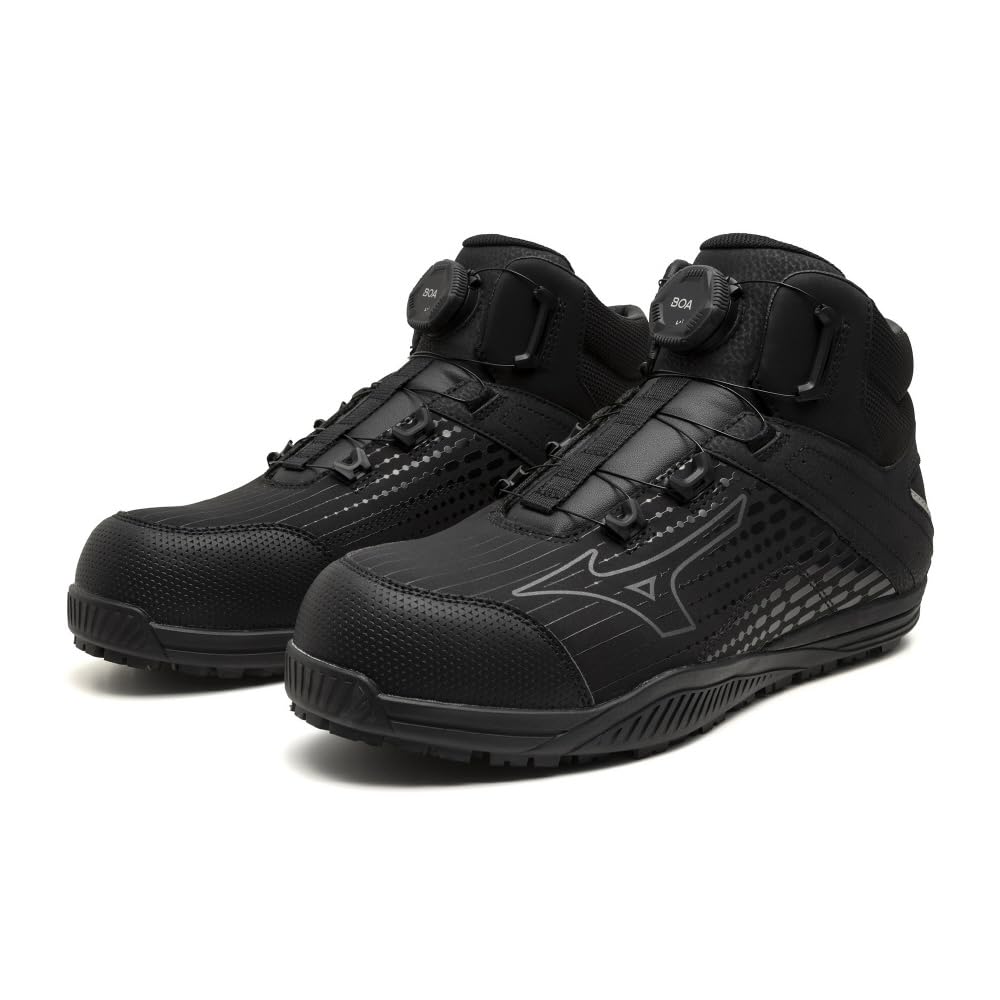 Mizuno Almighty TDII 81H BOA Work Shoes Size Black x Dark Silver x Black F1GA2510, 26.5 cm,