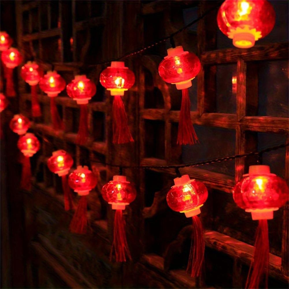 LED Crystal Tassel Lantern Lights New Year Spring Festival Day Decoration Spring Festival Arrangement Red Flashing String Lights
