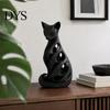 Decorative Figurines for Living Room 3D Printed Spiral Cat Figurine, Hollow Modern Abstract Sculpture Small Table Decor Coffee Desk Shelf, Minimalist