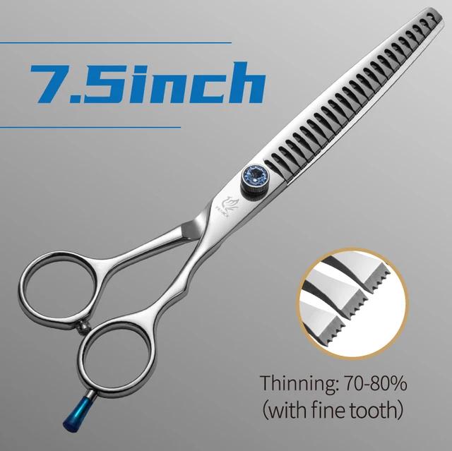 

Fenice 7/7.5/8 inch Professional Pet Scissors Dog Grooming Scissors Thinning Shears Thinning Rate about 80%