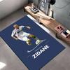 Sports Area Rug, Zinedine Zidane France Legend Number 10 White Jersey Dribble Minimal Navy Print, Fan Decor, Non-Slip Mat