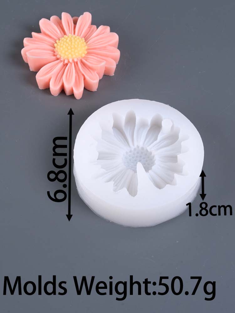 DIY 3D Daisy Flower Candle Silicone Mold Sunflower Handmade Soap Gypsum Ornament Molds Resin Clay Craft Casting Home Decor Gift