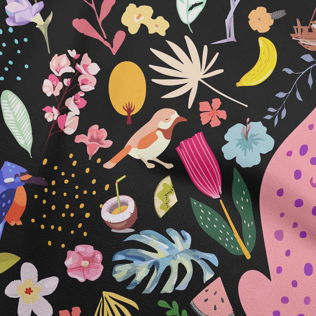 oneOone Cotton Flex Forest Green Fabric Tropical Animal Sewing Craft Projects Fabric Prints By Yard 40 Inch