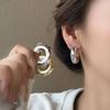 New Gold Plated Thick Hoop Earrings for Women Minimalist Geometric Simple Round Silver Earring Fashion Jewelry Gifts