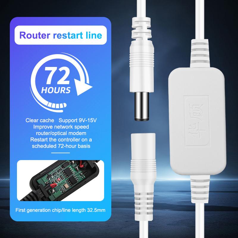 Automatic Router Modem Reboot Power Cord 24/72 Hours Auto Cycle Fast Reset for E-commerce Store Stable Network A4