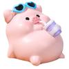 Creative Summer Pig Figurine Beach Themed Desk Decors Resins Animal Miniature Ornament For Home Office Tabletop Shelf